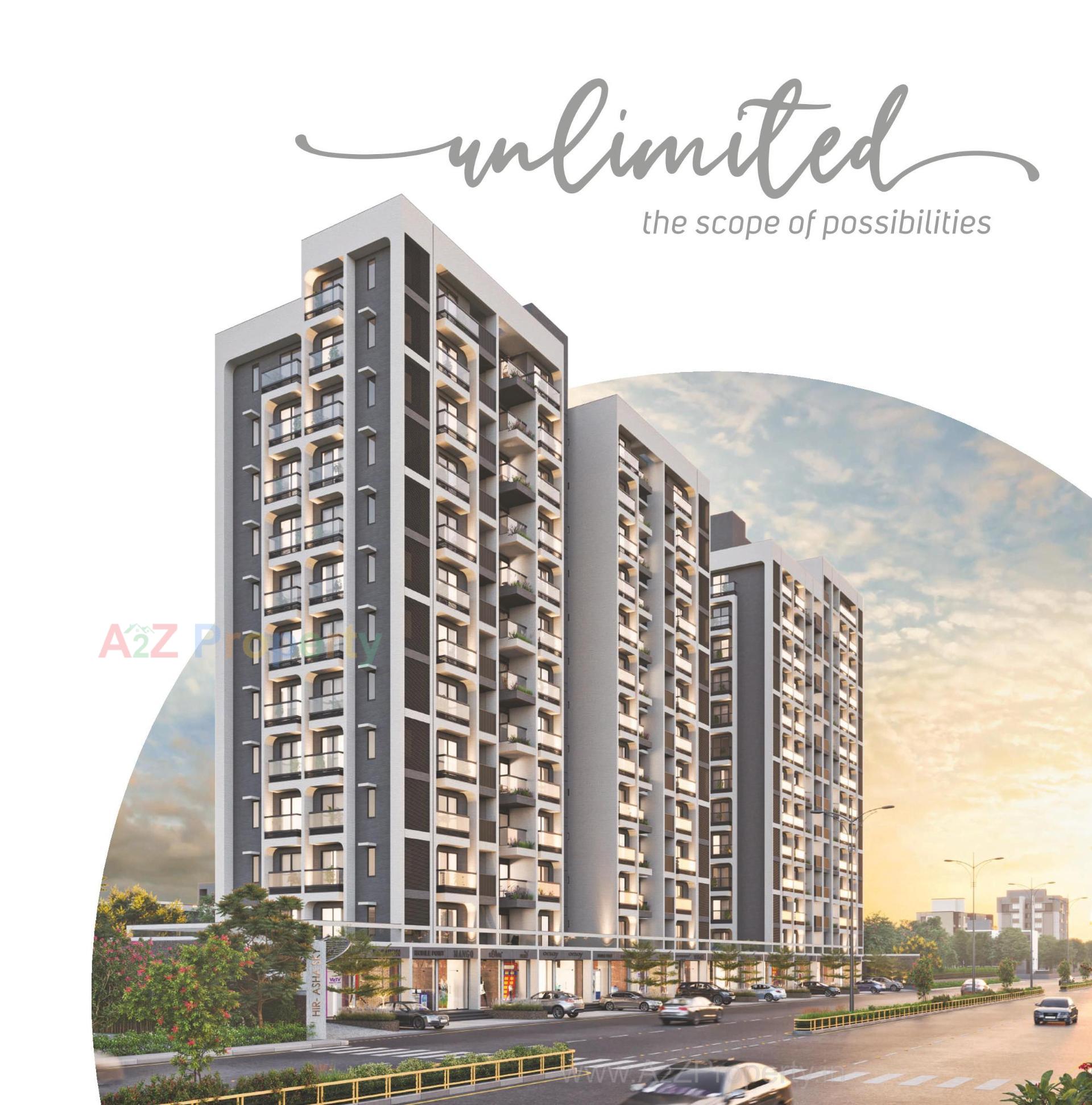 3D Elevation of real estate project Hir Asha Sky located at Sola, Ahmedabad, Gujarat