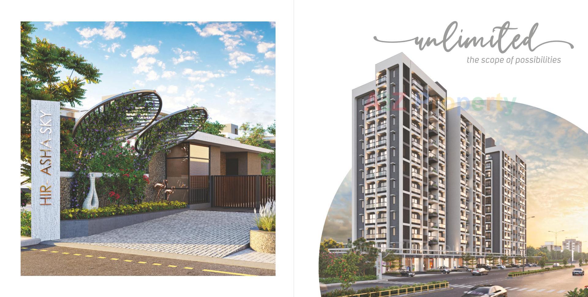 3D Elevation of real estate project Hir Asha Sky located at Sola, Ahmedabad, Gujarat