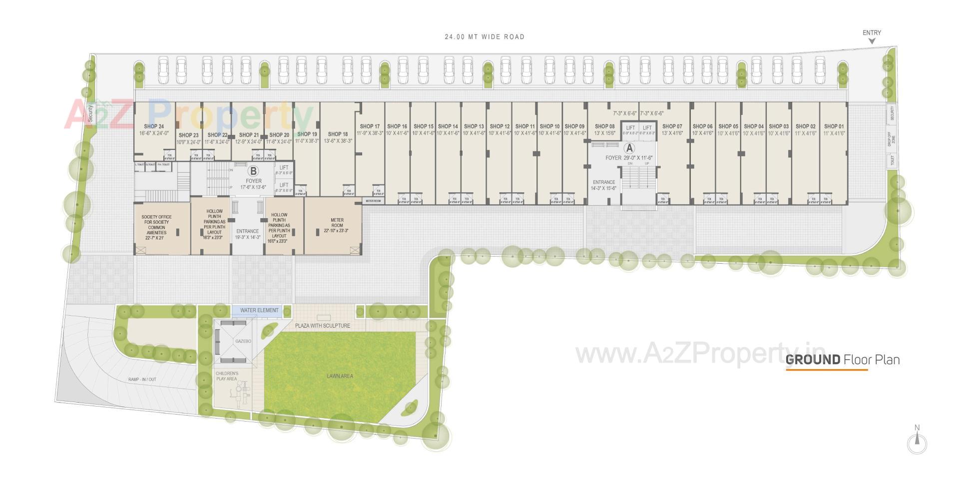 Layout of real estate project Hir Asha Sky located at Sola, Ahmedabad, Gujarat