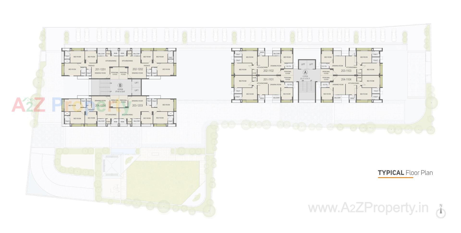 Layout of real estate project Hir Asha Sky located at Sola, Ahmedabad, Gujarat