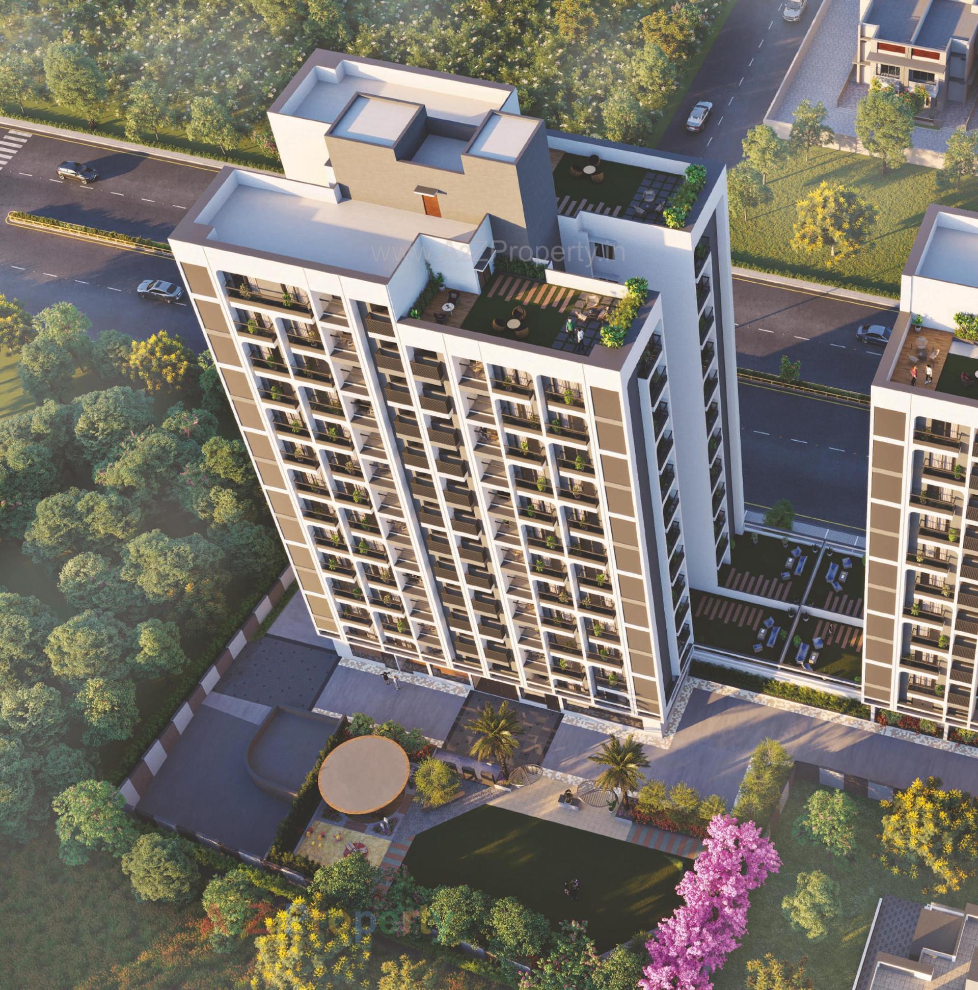 3D Elevation of real estate project Hir Asha Sky located at Sola, Ahmedabad, Gujarat