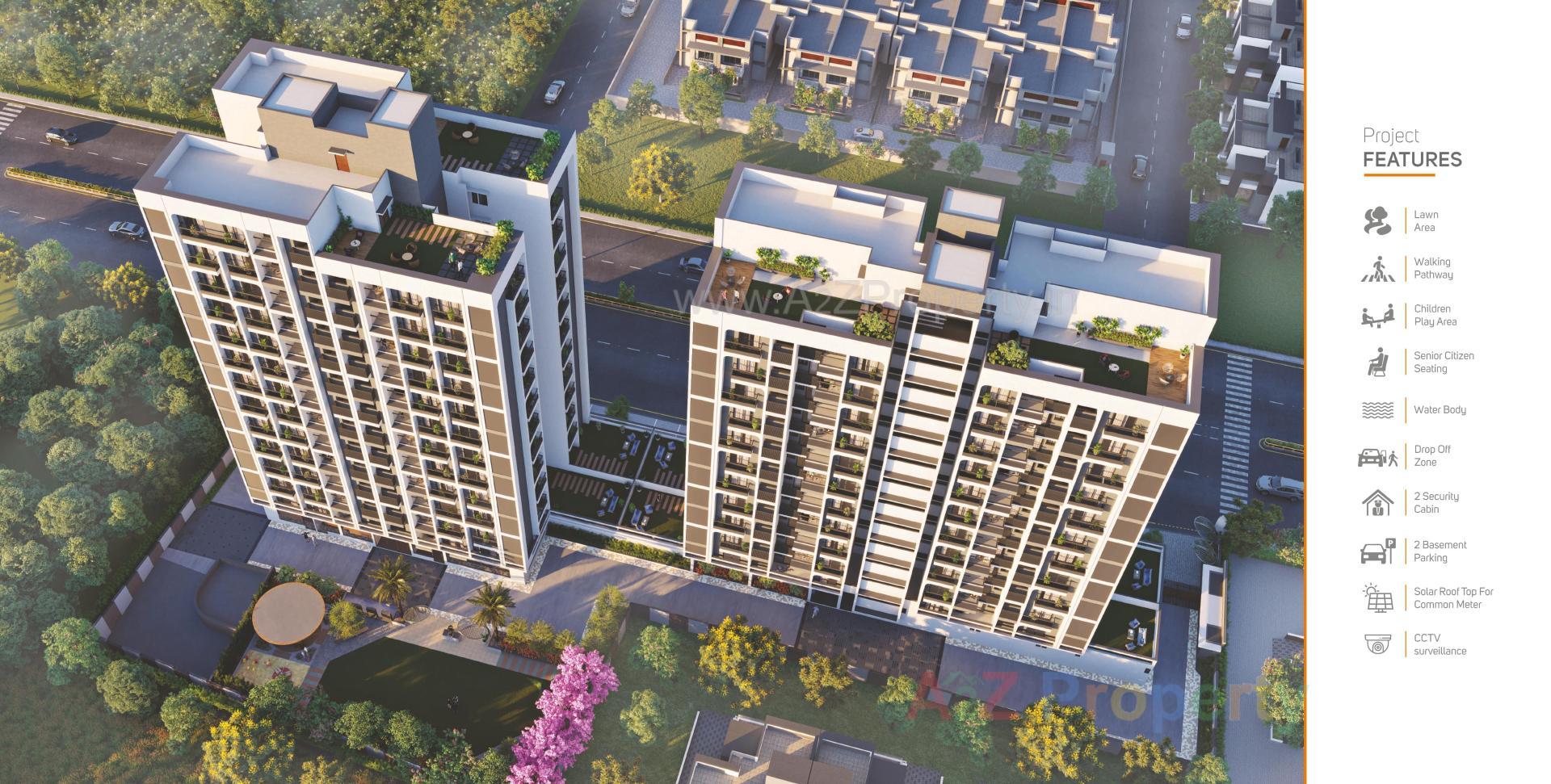3D Elevation of real estate project Hir Asha Sky located at Sola, Ahmedabad, Gujarat