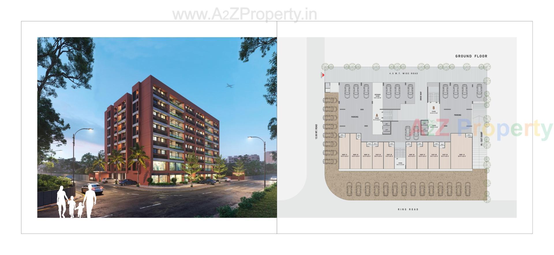 Layout of real estate project Hiramani located at Ognaj, Ahmedabad, Gujarat