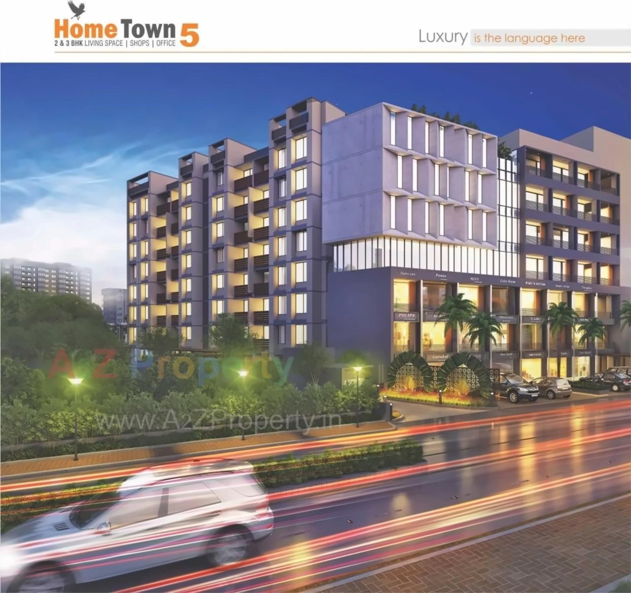 3D Elevation of real estate project Home Town located at Ranip, Ahmedabad, Gujarat