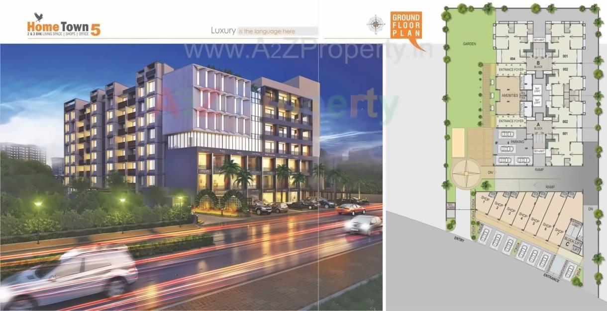 Layout of real estate project Home Town located at Ranip, Ahmedabad, Gujarat