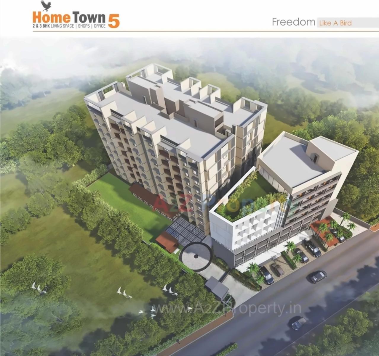 3D Elevation of real estate project Home Town located at Ranip, Ahmedabad, Gujarat