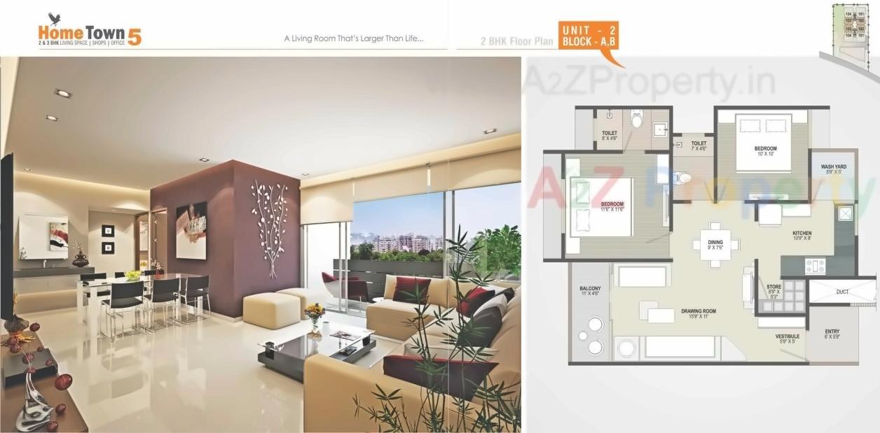 Layout of real estate project Home Town located at Ranip, Ahmedabad, Gujarat