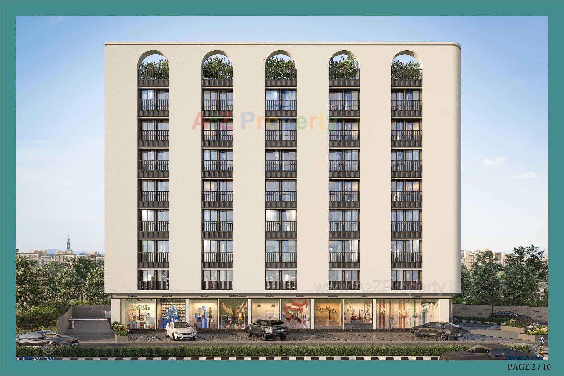 3D Elevation of real estate project Hr Exeter Ii located at Paldi, Ahmedabad, Gujarat