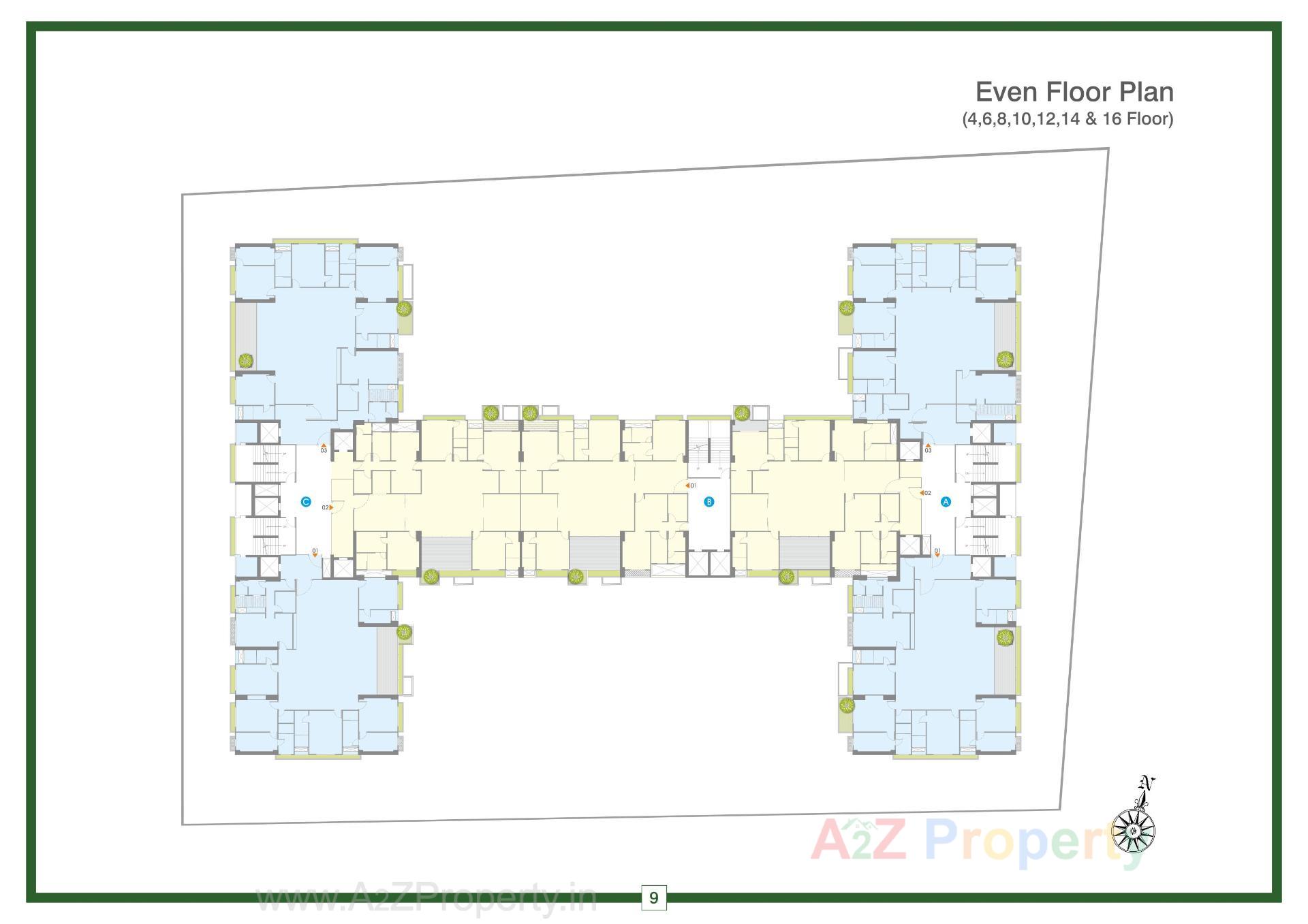 Layout of real estate project Ikebana located at Bodakdev, Ahmedabad, Gujarat