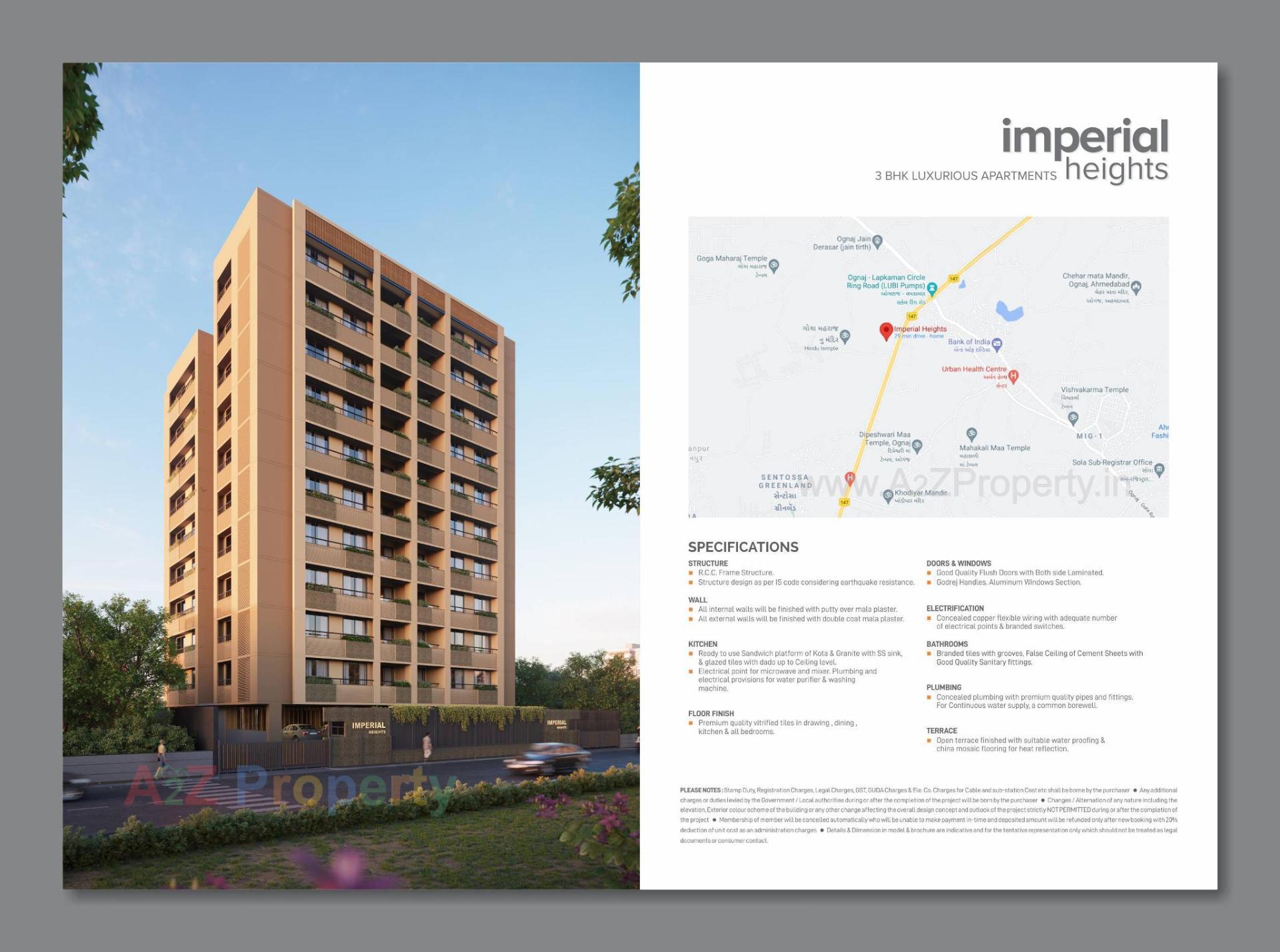 3D Elevation of real estate project Imperial Heights located at Ognaj, Ahmedabad, Gujarat