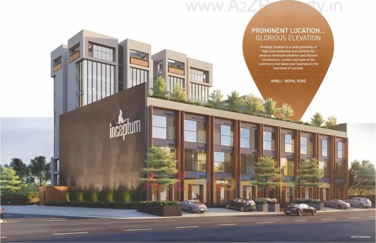 3D Elevation of real estate project Inceptum located at Makarba, Ahmedabad, Gujarat