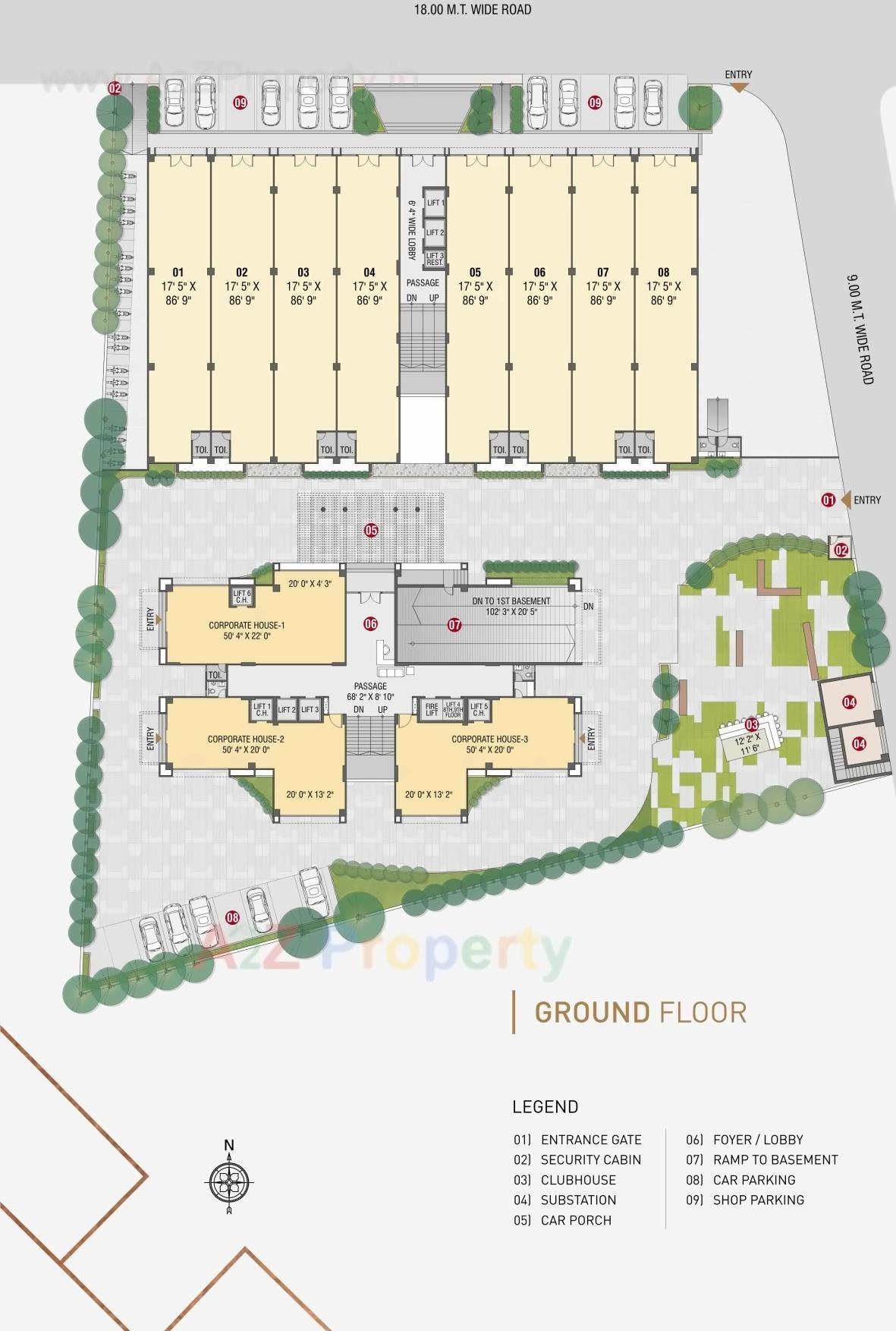 Layout of real estate project Inceptum located at Makarba, Ahmedabad, Gujarat