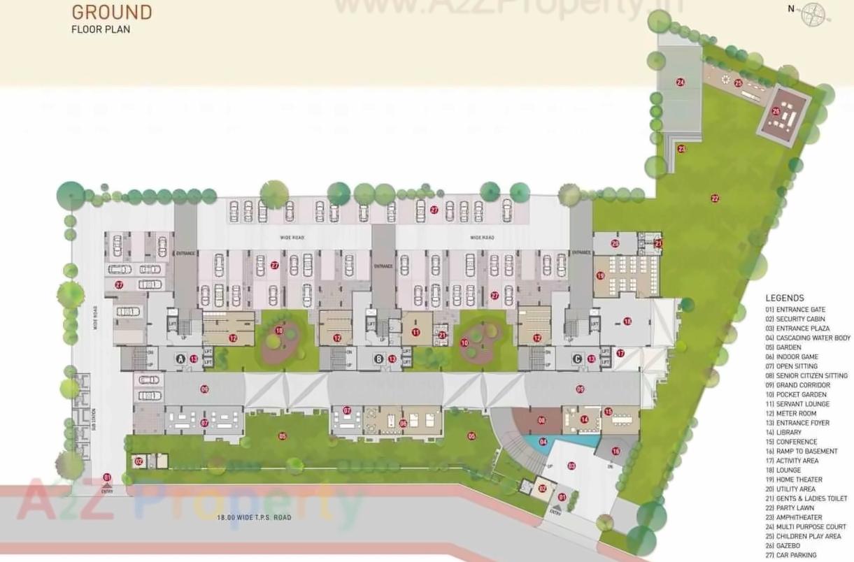 Layout of real estate project Indraprasth Gulmohar located at Vastrapur, Ahmedabad, Gujarat