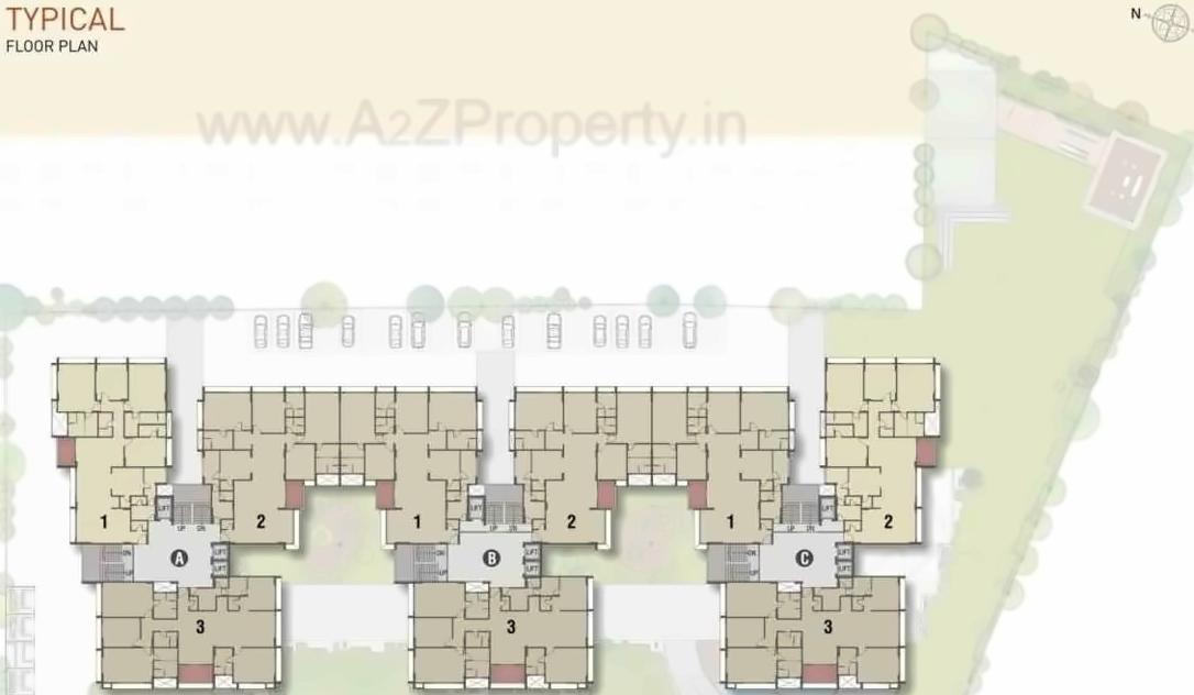 Layout of real estate project Indraprasth Gulmohar located at Vastrapur, Ahmedabad, Gujarat