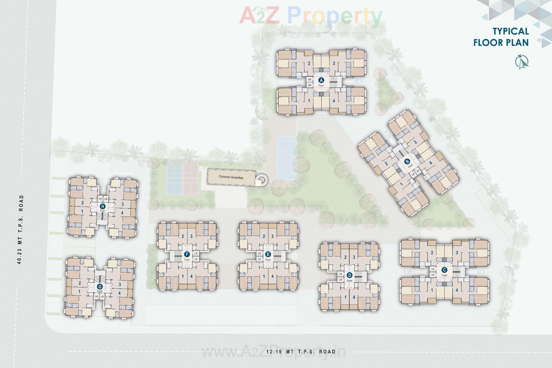 Layout of real estate project Indraprasth Saptak located at Vadaj, Ahmedabad, Gujarat