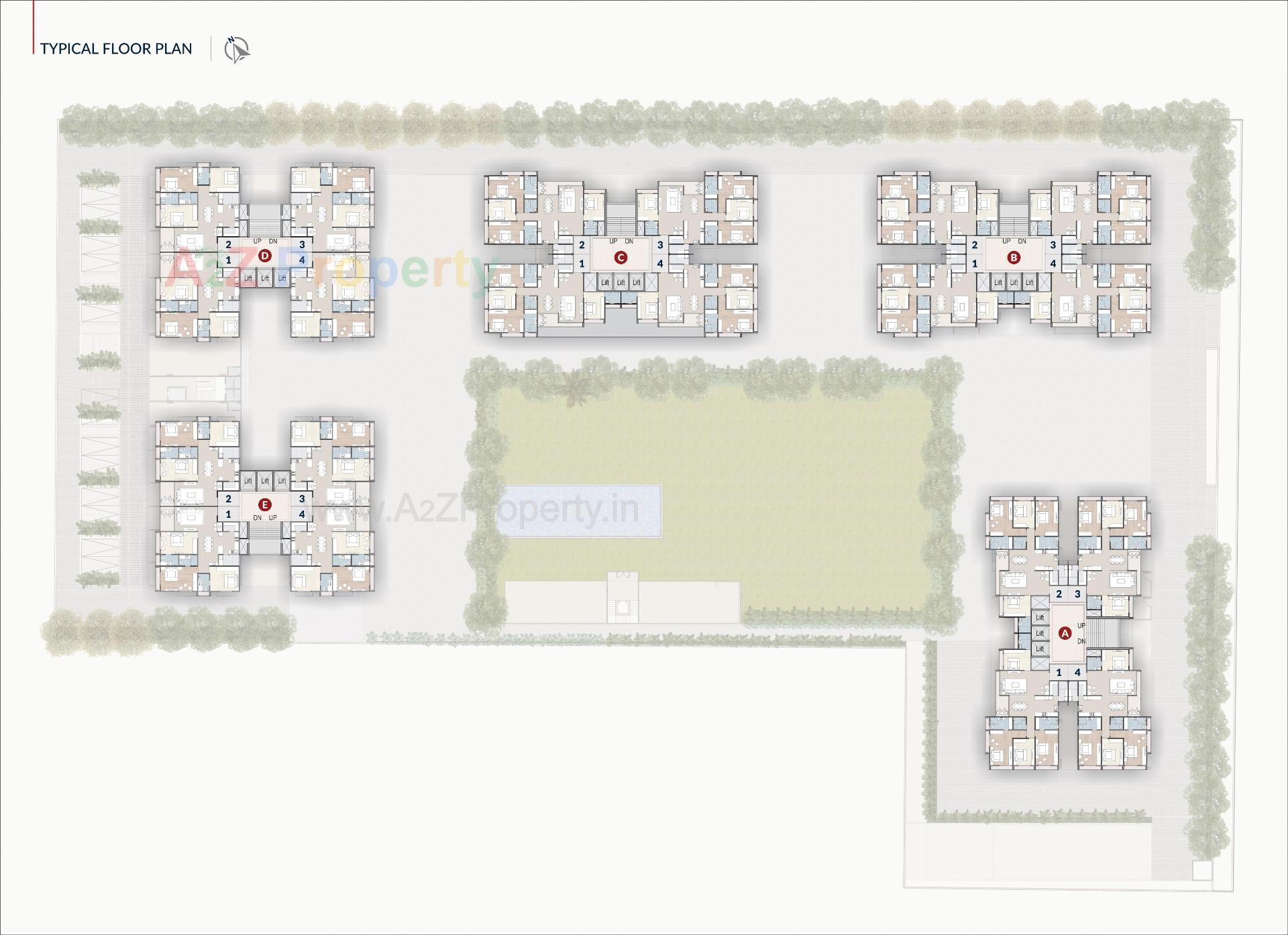Layout of real estate project Indraprasth Shivanta located at Ambali, Ahmedabad, Gujarat