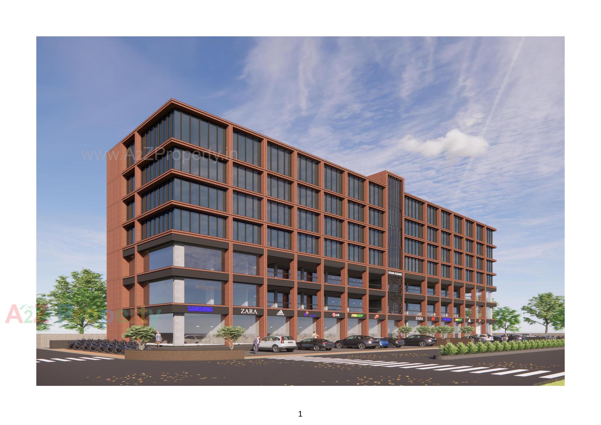 3D Elevation of real estate project Ishan Square located at Chandkheda, Ahmedabad, Gujarat