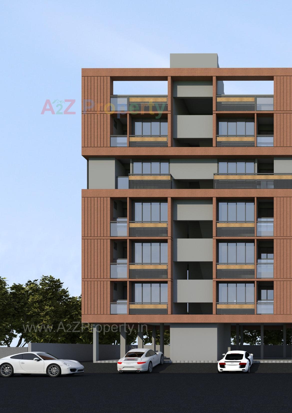 3D Elevation of real estate project Jaimini Appartment located at Wadaj, Ahmedabad, Gujarat