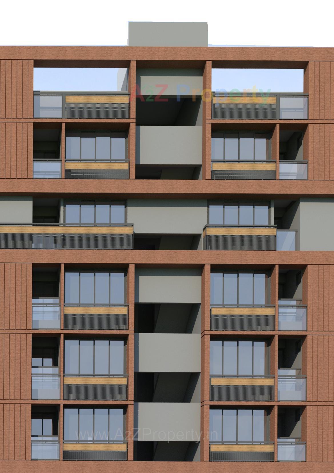 3D Elevation of real estate project Jaimini Appartment located at Wadaj, Ahmedabad, Gujarat