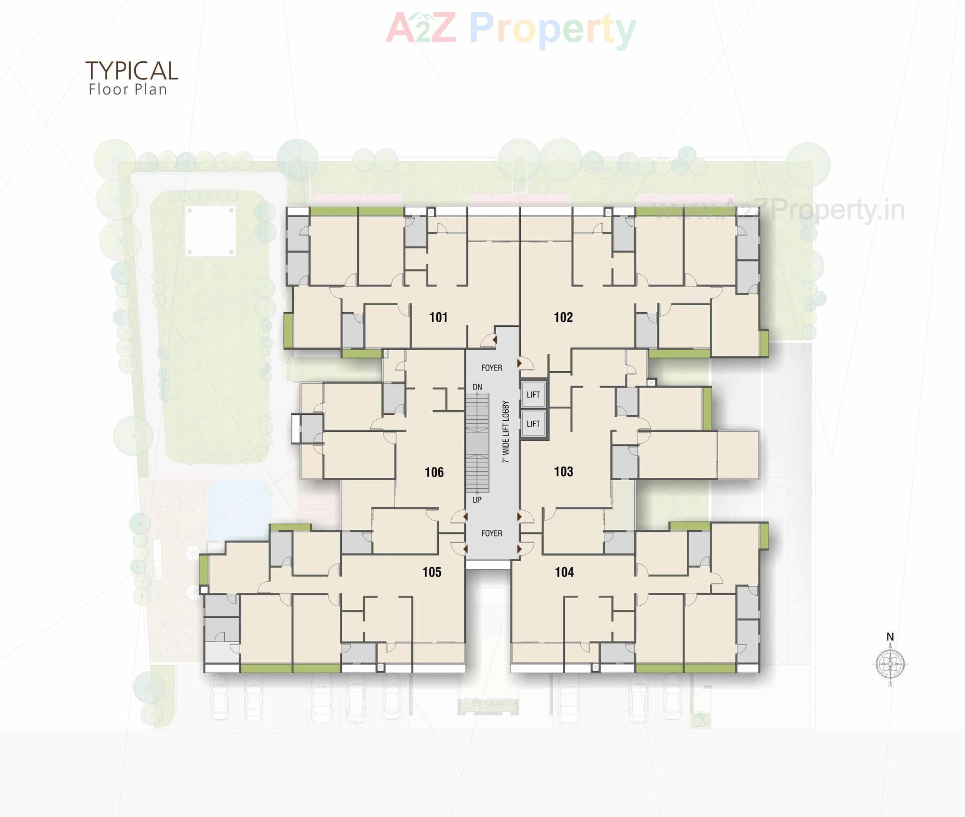 Layout of real estate project Jaldeep Vertex located at Ambli, Ahmedabad, Gujarat