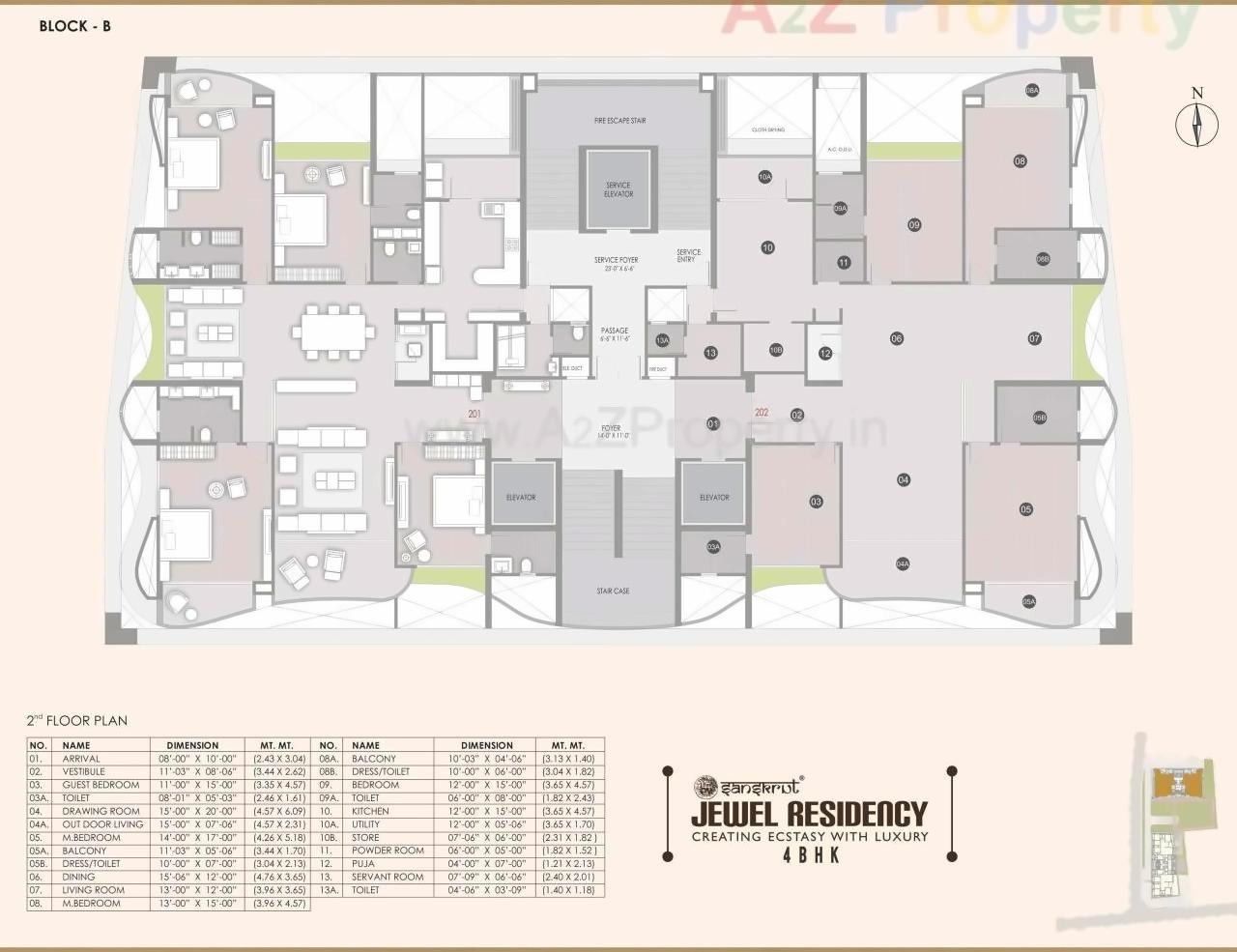Layout of real estate project Jewel Residency located at Ambli, Ahmedabad, Gujarat