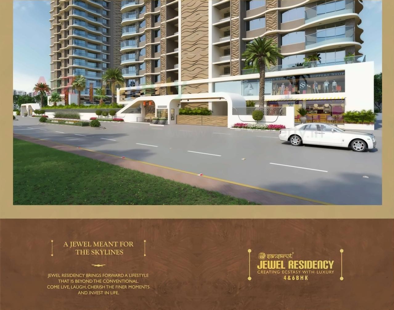 3D Elevation of real estate project Jewel Residency located at Ambli, Ahmedabad, Gujarat