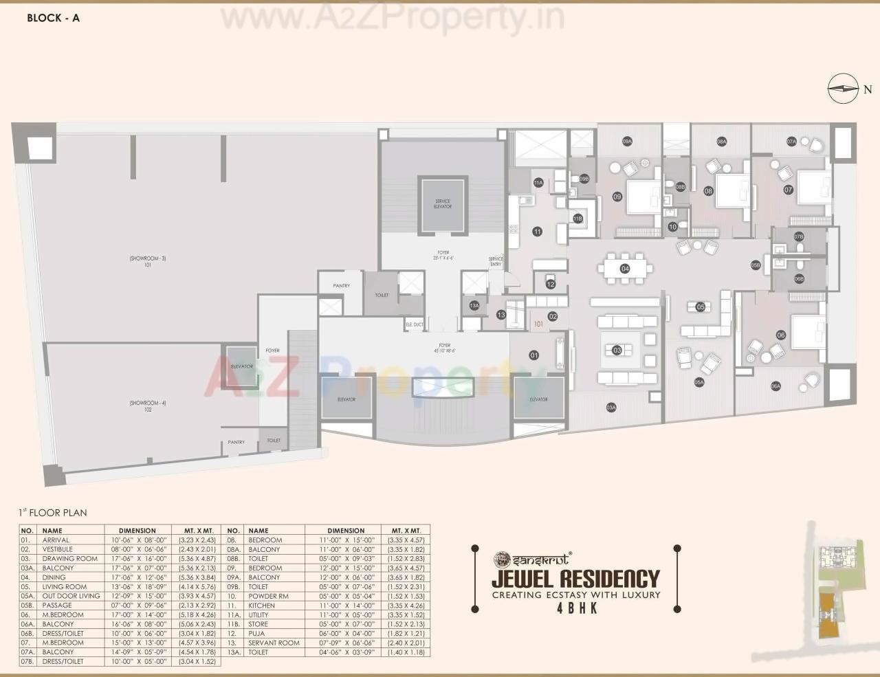 Layout of real estate project Jewel Residency located at Ambli, Ahmedabad, Gujarat