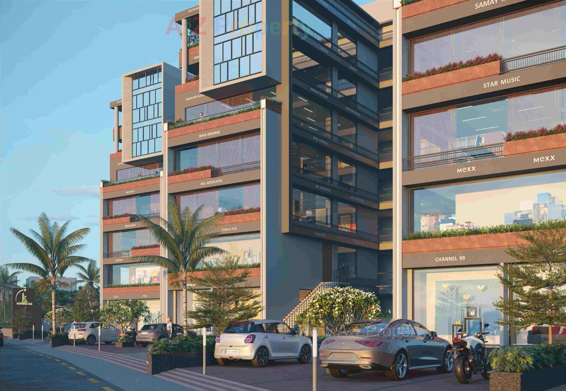 3D Elevation of real estate project K Star Business Hub located at Muthiya, Ahmedabad, Gujarat