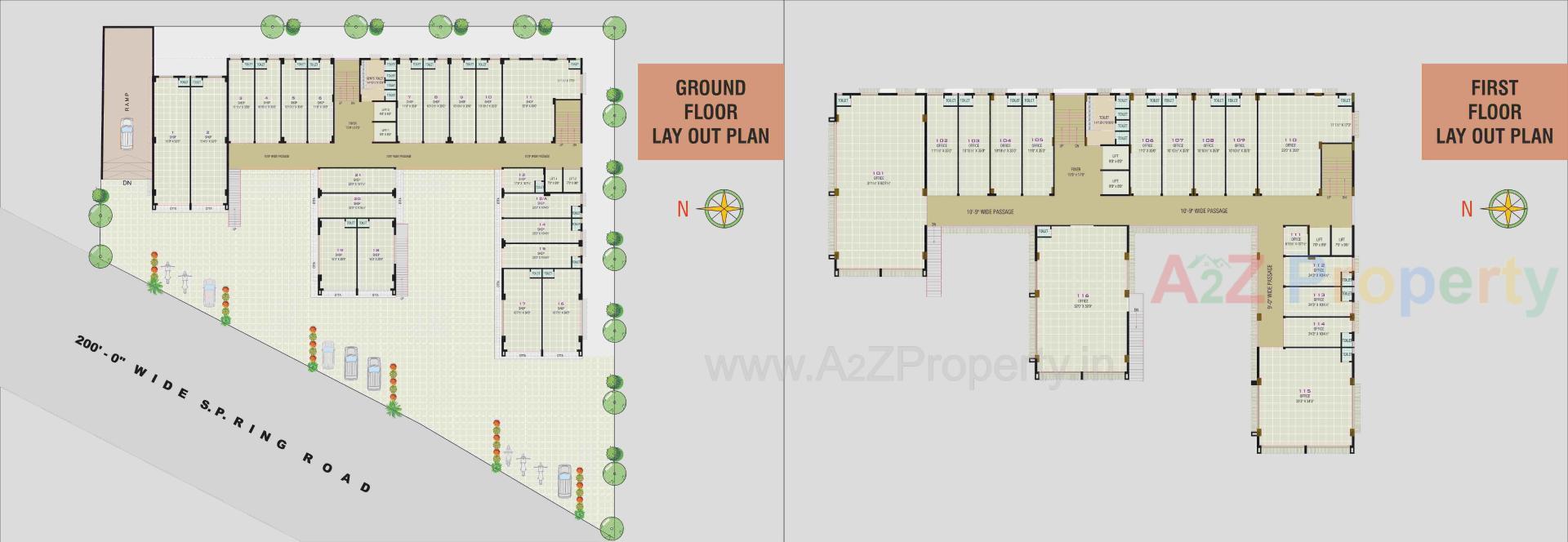 Layout of real estate project K Star Business Hub located at Muthiya, Ahmedabad, Gujarat
