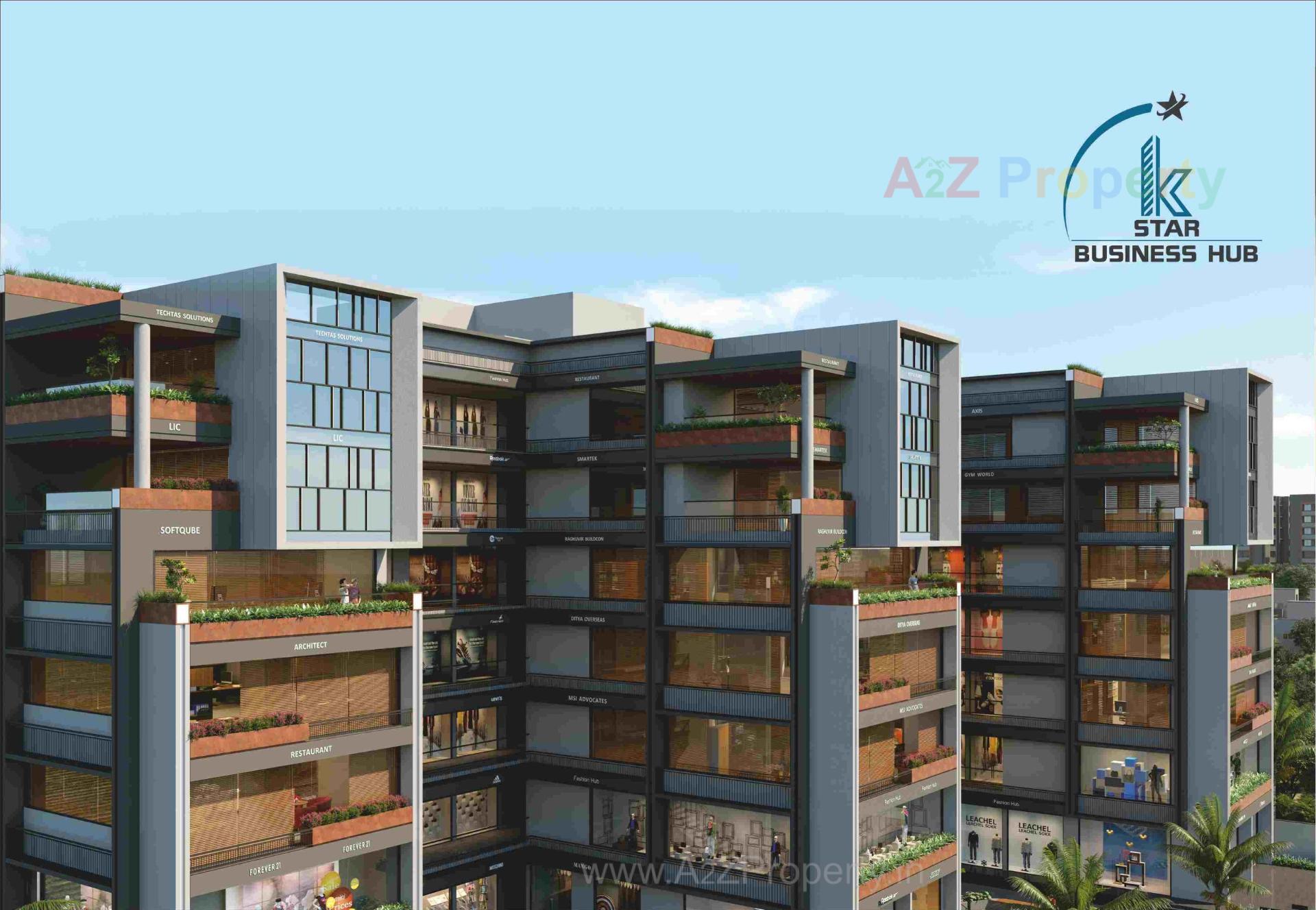 3D Elevation of real estate project K Star Business Hub located at Muthiya, Ahmedabad, Gujarat