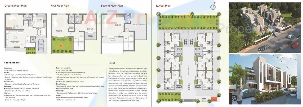 Layout of real estate project K3 Bunglows located at Chandkheda, Ahmedabad, Gujarat