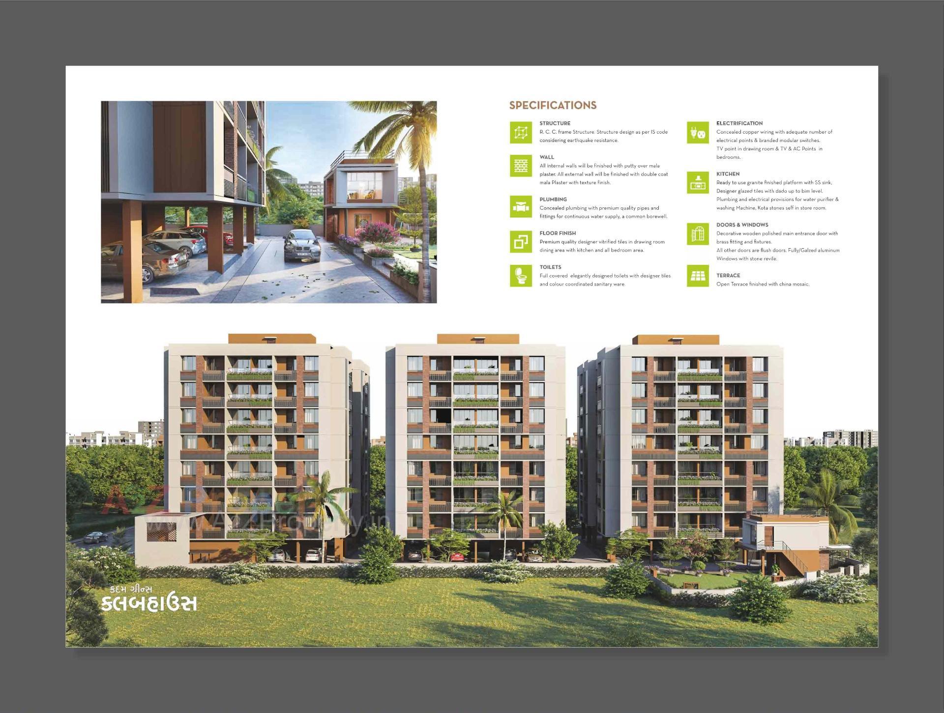 3D Elevation of real estate project Kadam Greens located at Hathijan, Ahmedabad, Gujarat