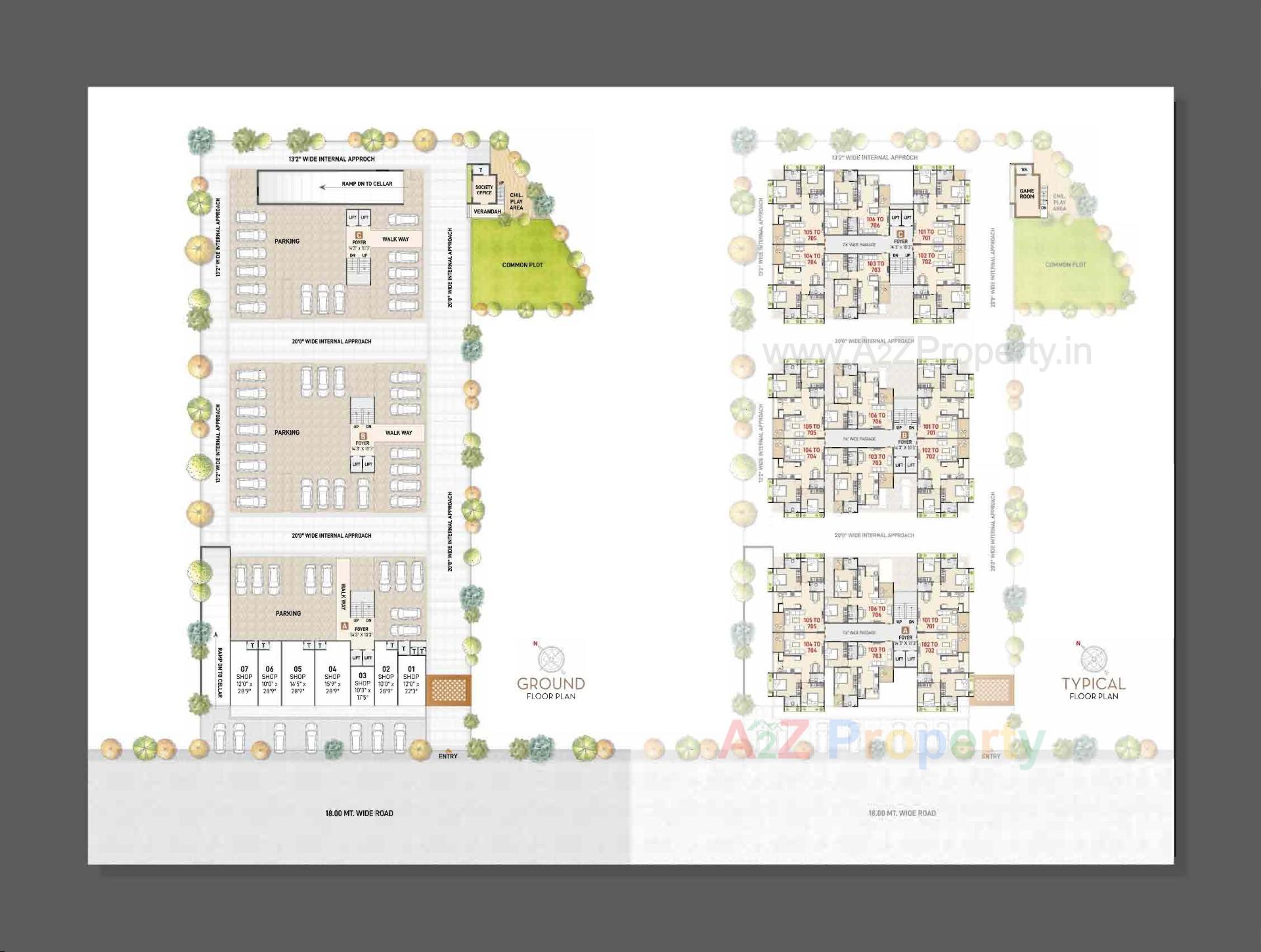 Layout of real estate project Kadam Greens located at Hathijan, Ahmedabad, Gujarat