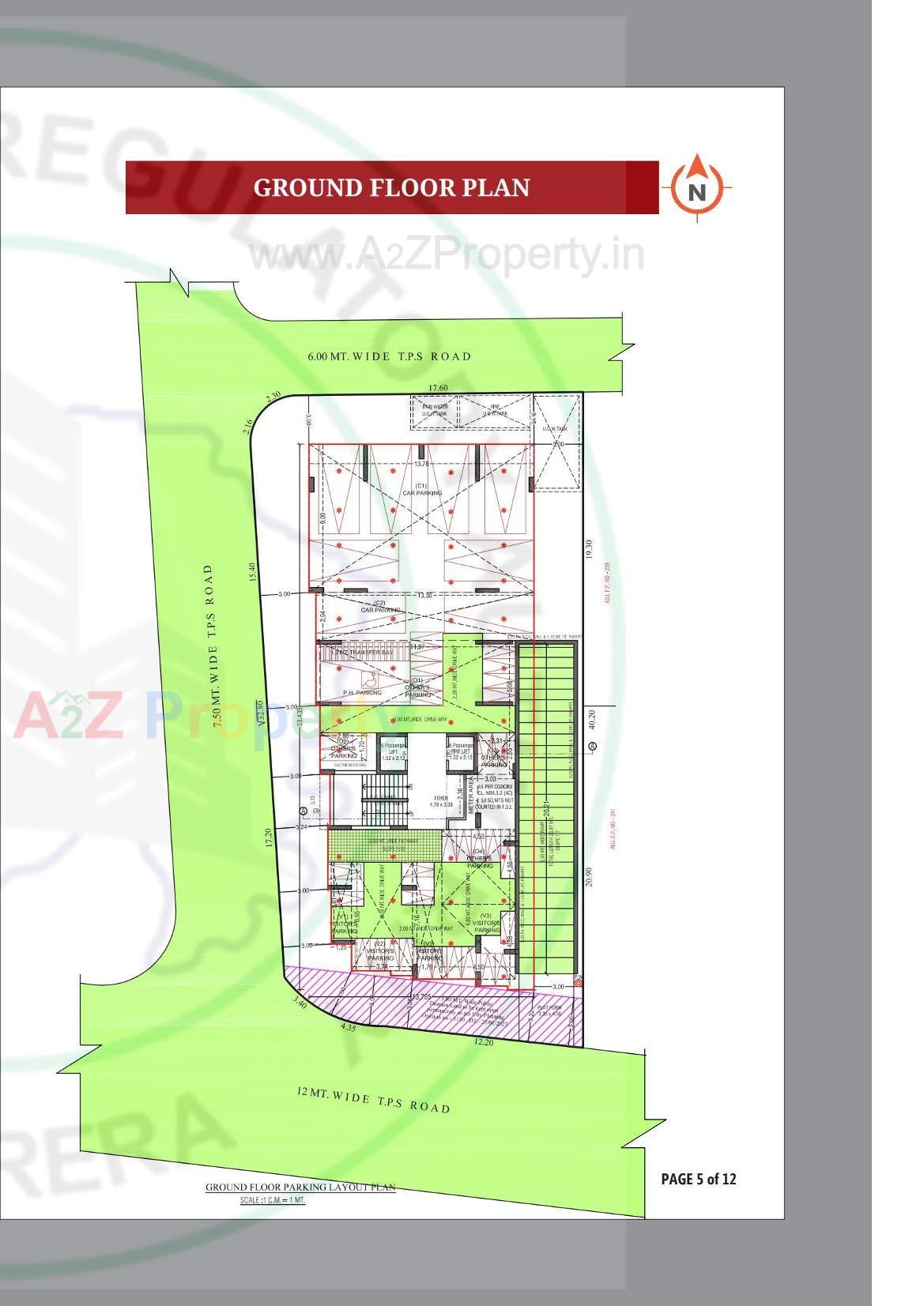 Layout of real estate project Kadamb Apartment located at Memnagar, Ahmedabad, Gujarat