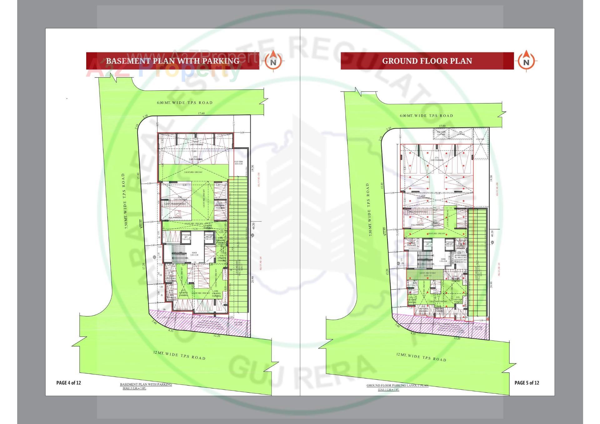 Layout of real estate project Kadamb Apartment located at Memnagar, Ahmedabad, Gujarat