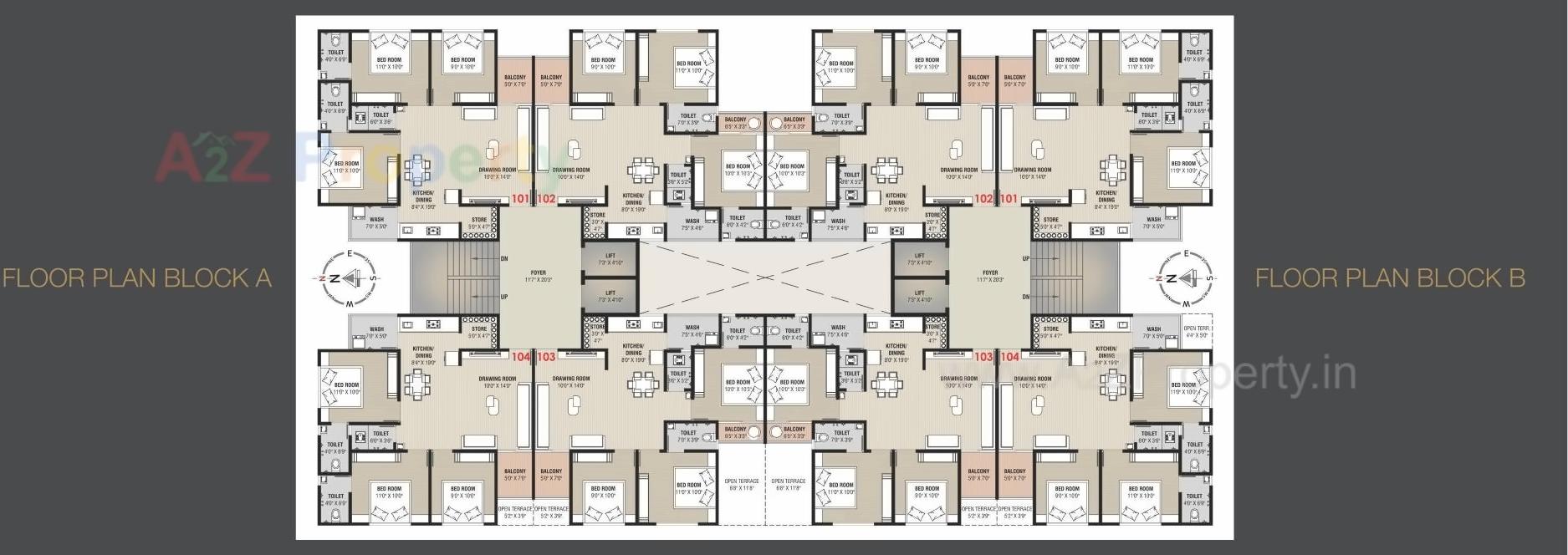 Layout of real estate project Kadamb Greens located at Zundal, Ahmedabad, Gujarat