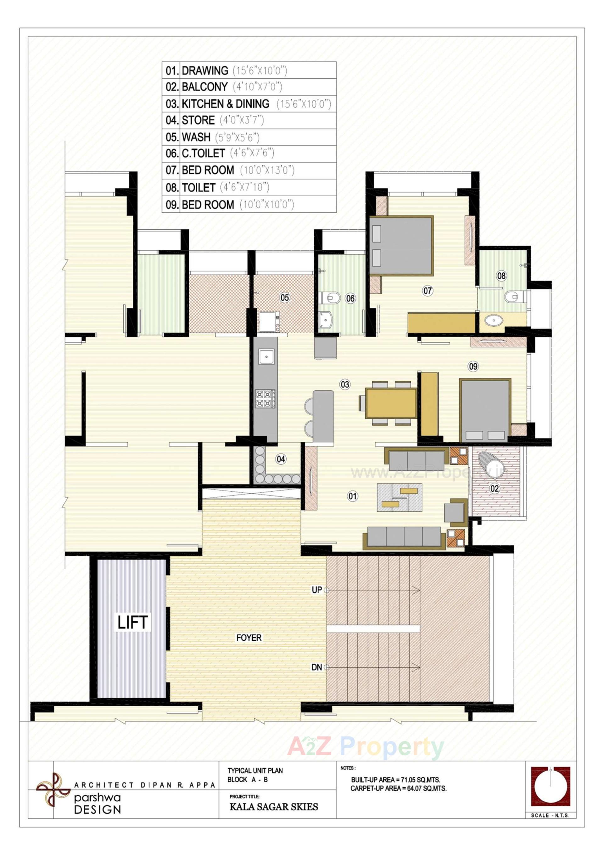 Layout of real estate project Kala Sagar Skies located at Ahmedabad, Ahmedabad, Gujarat