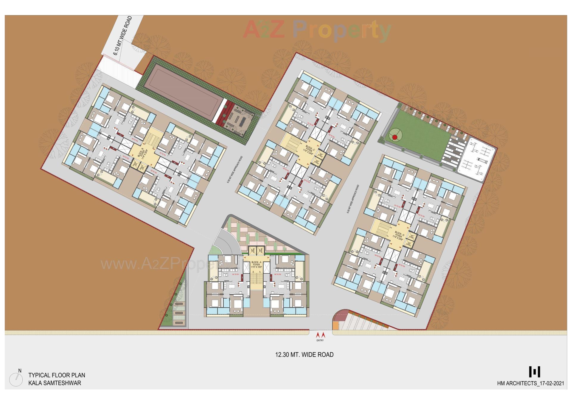 Layout of real estate project Kala Samartheshwar located at Ellisbridge, Ahmedabad, Gujarat