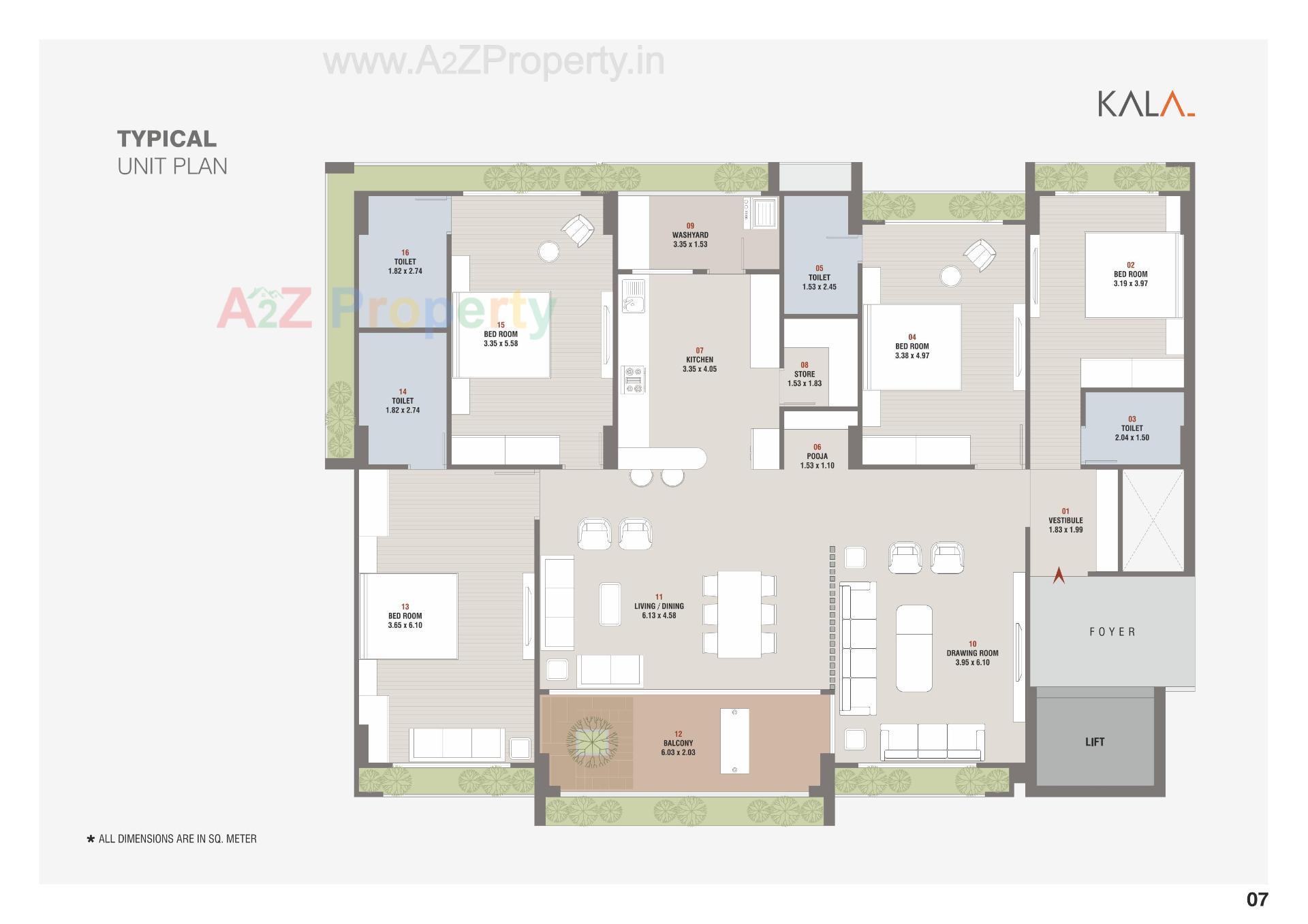 Layout of real estate project Kalasagar Skyline located at Shahibaug, Ahmedabad, Gujarat