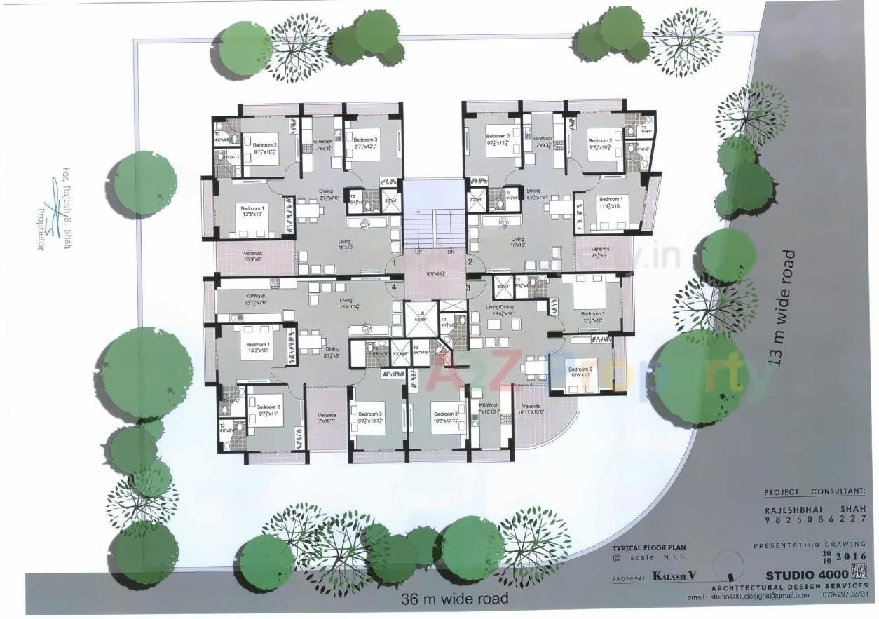 Layout of real estate project Kalash located at Paldi, Ahmedabad, Gujarat