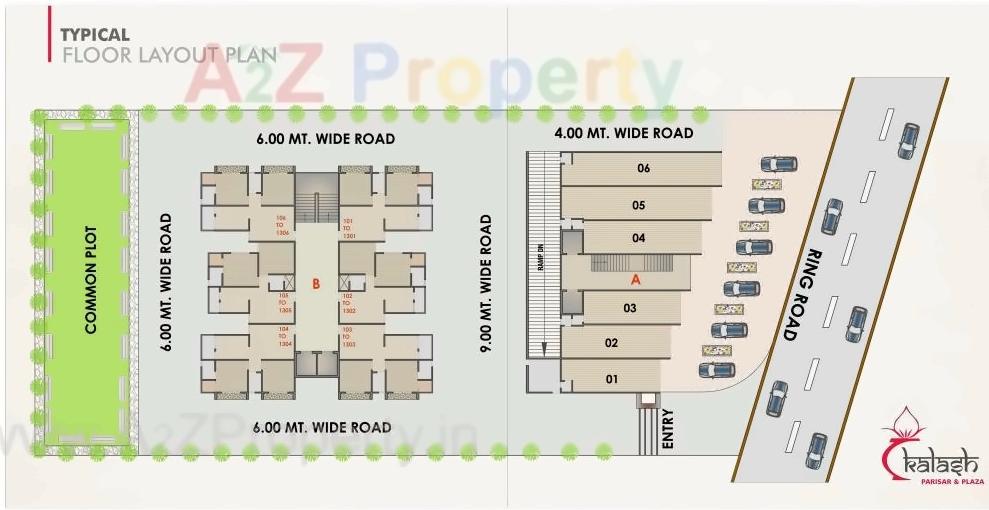 Layout of real estate project Kalash Plaza   Kalash Parisar located at Muthiya, Ahmedabad, Gujarat