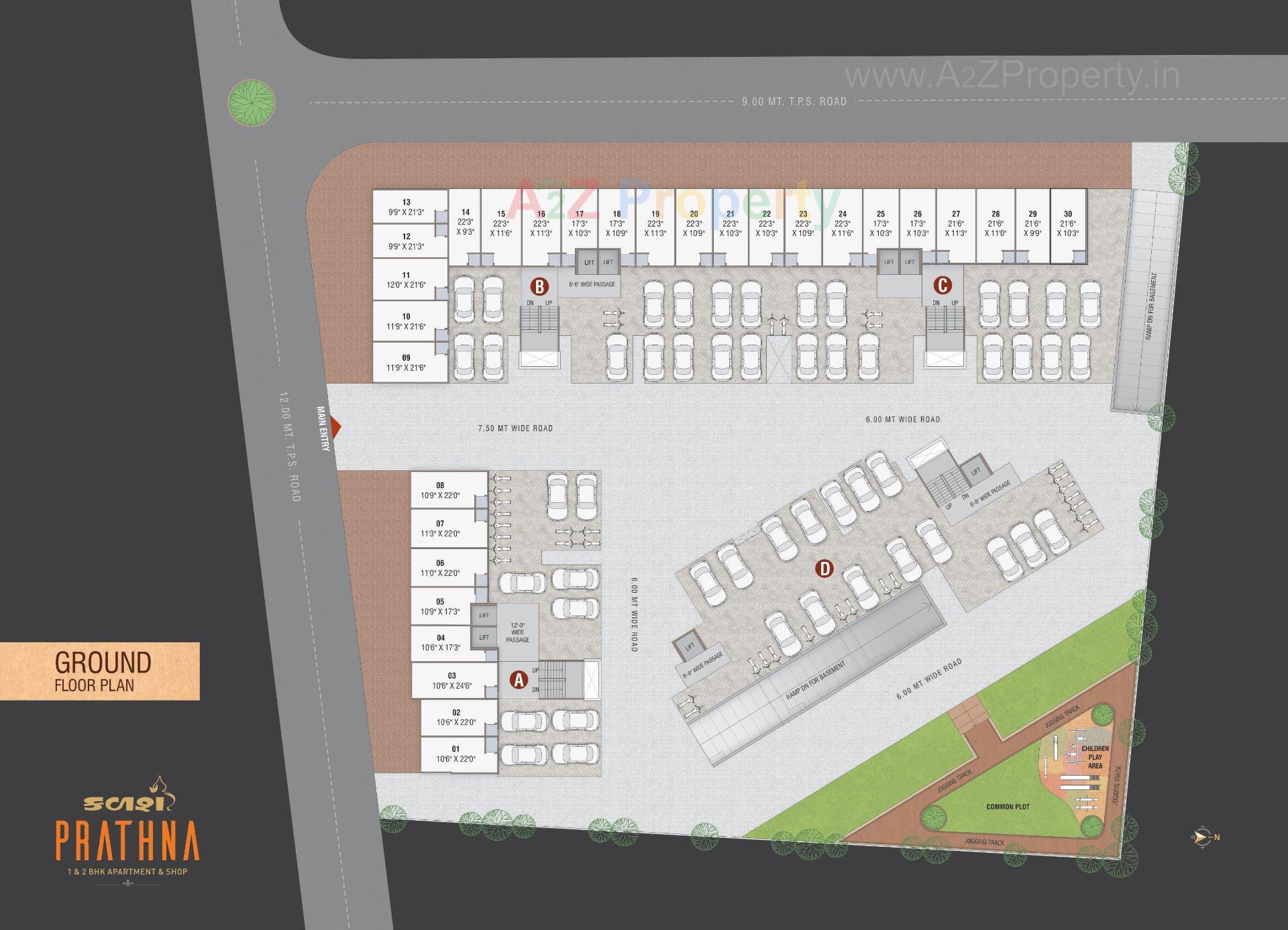 Layout of real estate project Kalash Prathna located at Vatva, Ahmedabad, Gujarat