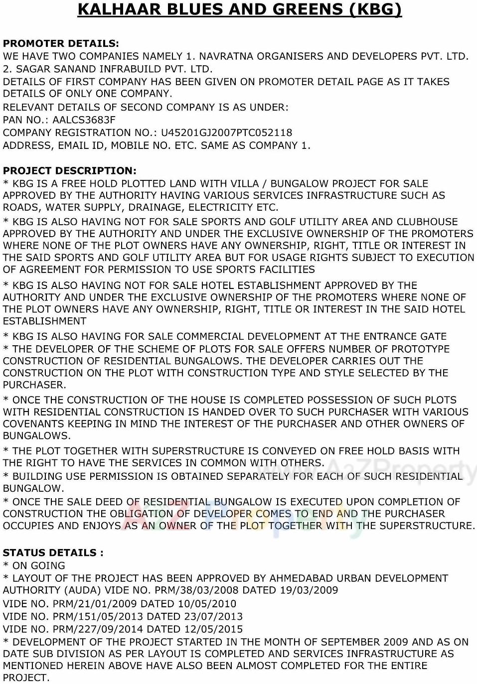  of real estate project Kalhaar Blues   Greens (kbg) located at Sanand, Ahmedabad, Gujarat