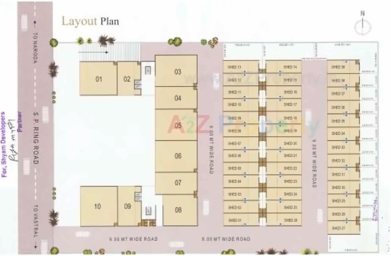 Layout of real estate project Kalp Industrial Park located at Nikol, Ahmedabad, Gujarat