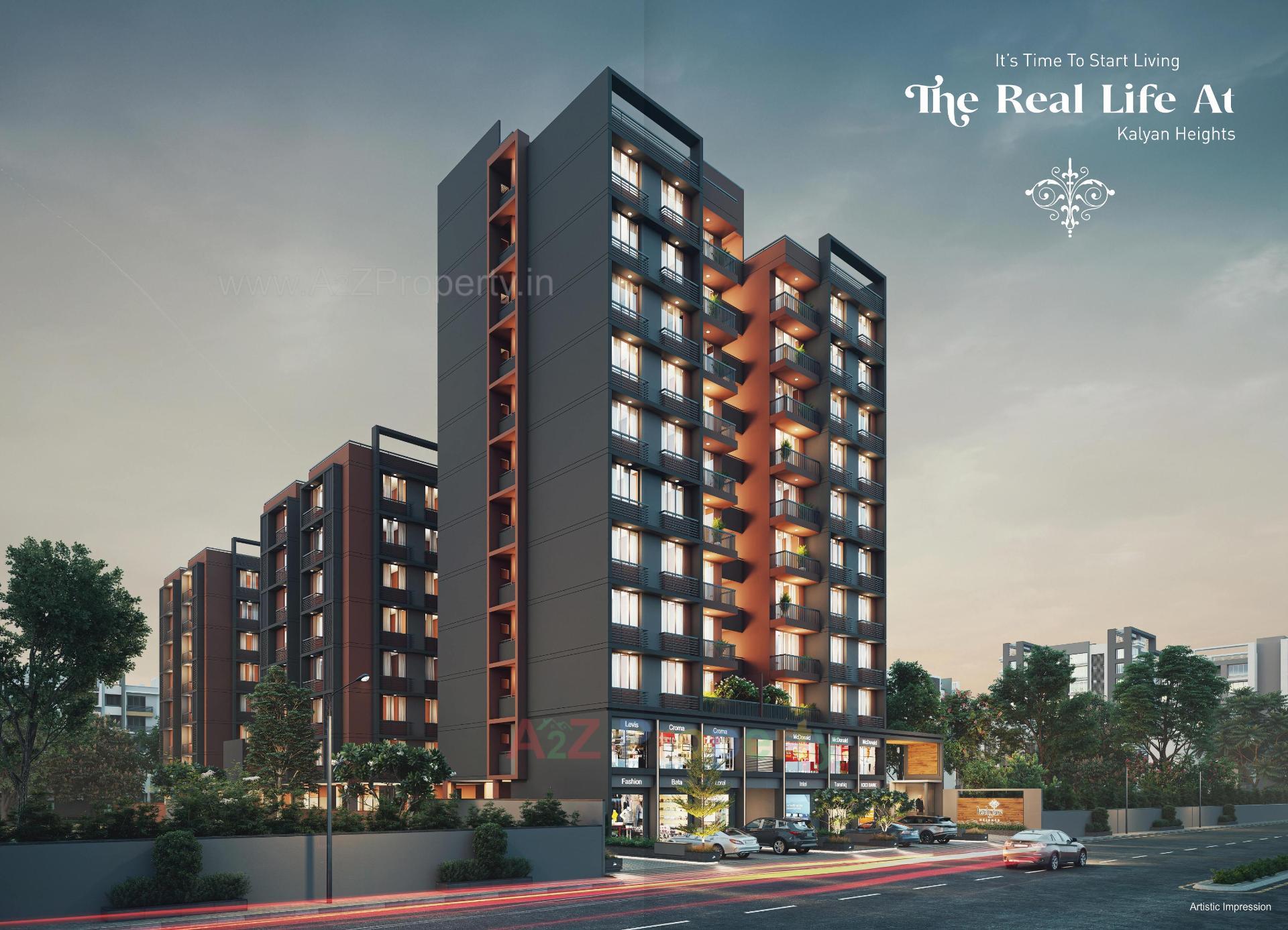 3D Elevation of real estate project Kalyan Heights located at Ahmedabad, Ahmedabad, Gujarat