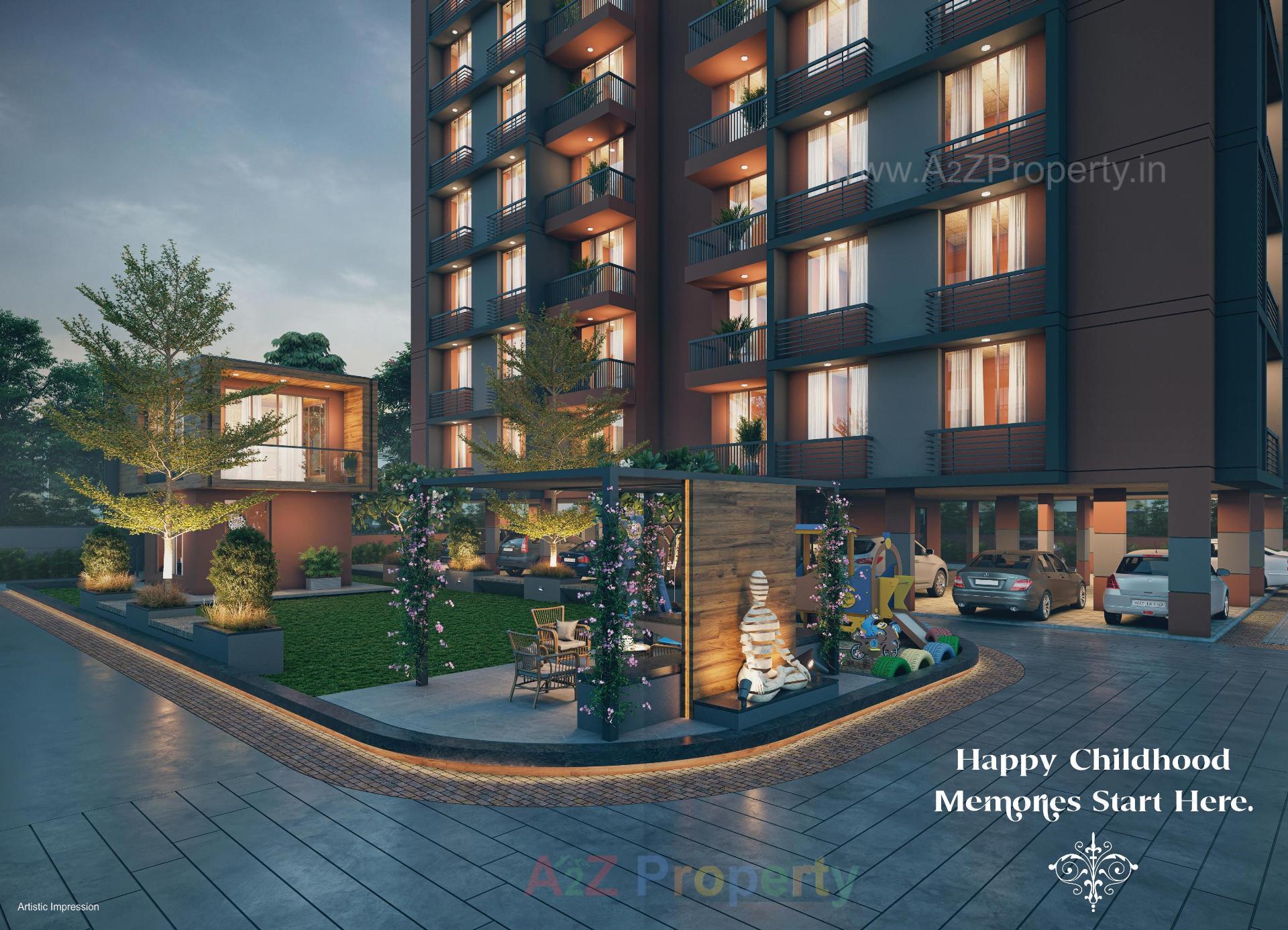 3D Elevation of real estate project Kalyan Heights located at Ahmedabad, Ahmedabad, Gujarat