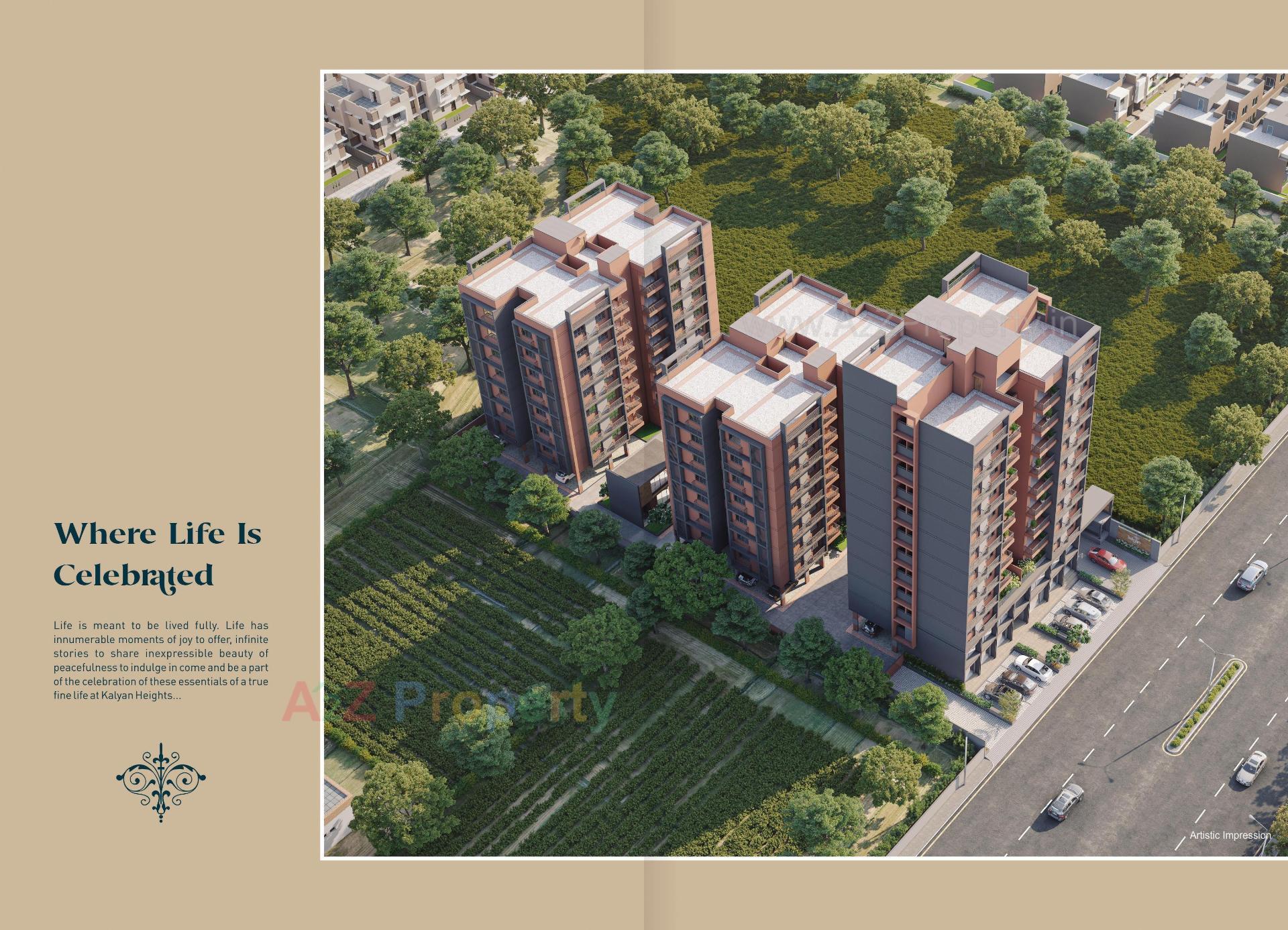 3D Elevation of real estate project Kalyan Heights located at Ahmedabad, Ahmedabad, Gujarat