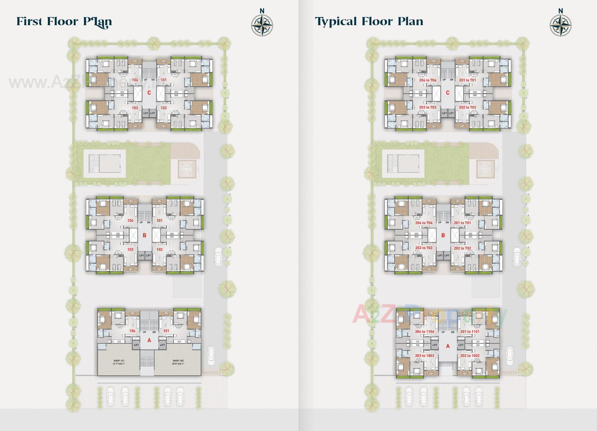 Layout of real estate project Kalyan Heights located at Ahmedabad, Ahmedabad, Gujarat