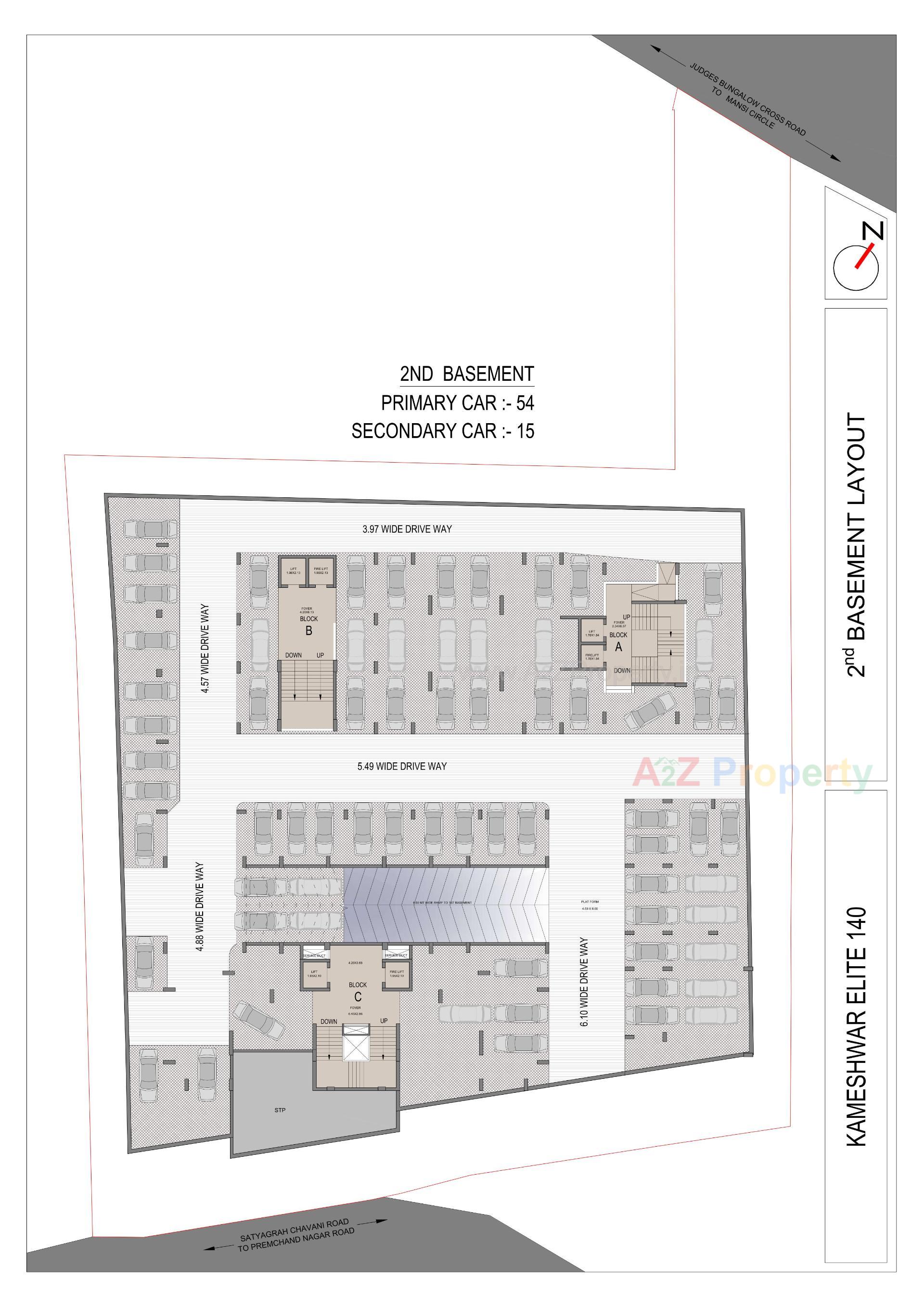 Layout of real estate project Kameshwar Elite 140 located at Bodakdev, Ahmedabad, Gujarat