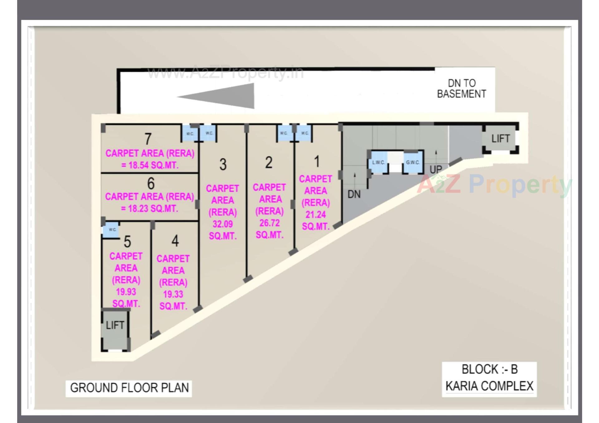 Layout of real estate project Karia Mall   Karia Complex located at Naroda, Ahmedabad, Gujarat